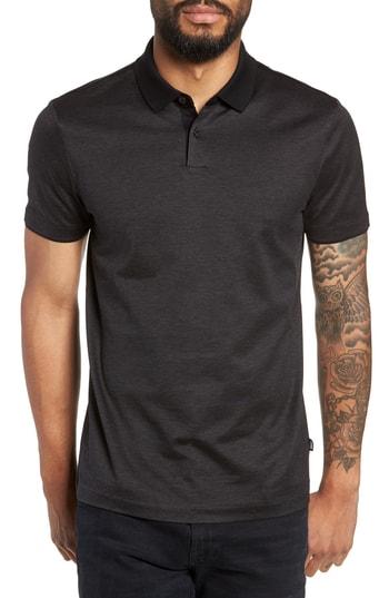 Men's Boss Pitton Slim Fit Polo - Black