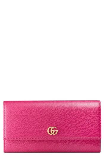Women's Gucci Petite Marmont Leather Continental Wallet - Pink
