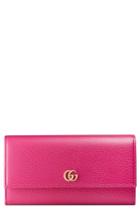 Women's Gucci Petite Marmont Leather Continental Wallet - Pink