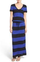 Women's Caslon Drawstring V-neck Jersey Maxi Dress - Blue