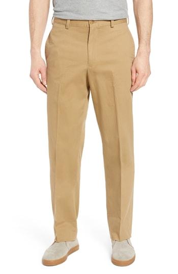 Men's Bills Khakis M2 Classic Fit Vintage Twill Flat Front Pants X Unhemmed - Brown