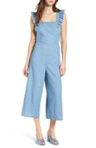 Women's Bp. Chambray Apron Crop Jumpsuit, Size - Blue