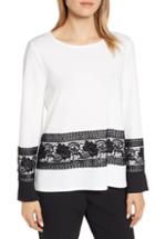 Women's Karl Lagerfeld Paris Lace Detail Top - White