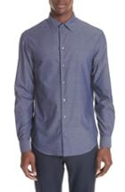 Men's Emporio Armani Regular Fit Houndstooth Dress Shirt - Blue