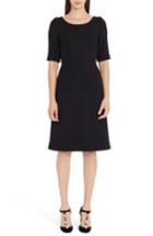 Women's Dolce & Gabbana Button Detail Wool Crepe Dress Us / 38 It - Black