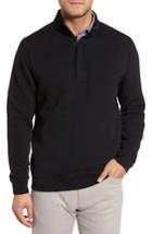 Men's Tommy Bahama Quiltessential Standard Fit Quarter Zip Pullover, Size - Black