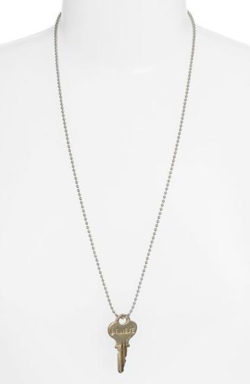 Women's The Giving Keys 'love' Copper Chain Key Pendant Necklace - Silver