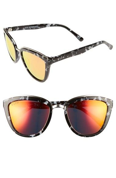 Women's Diff Rose 56mm Cat Eye Sunglasses -