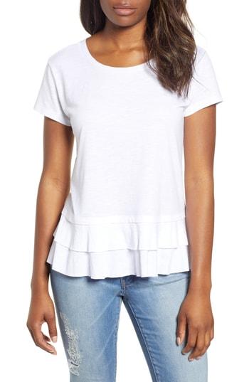 Women's Caslon Tiered Short Sleeve Tee - White