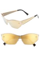 Women's Versace 66mm Shield Sunglasses - Gold Mirror