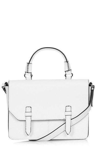 Topshop Medium Clean Satchel White