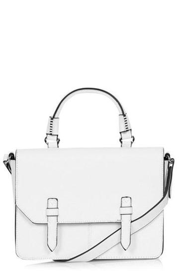Topshop Medium Clean Satchel White