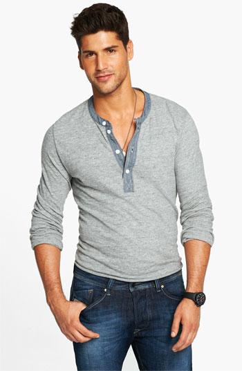 Men's Todd Snyder Classic Henley - Grey