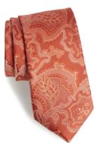 Men's Calibrate Ellerson Paisley Silk Tie, Size - Orange