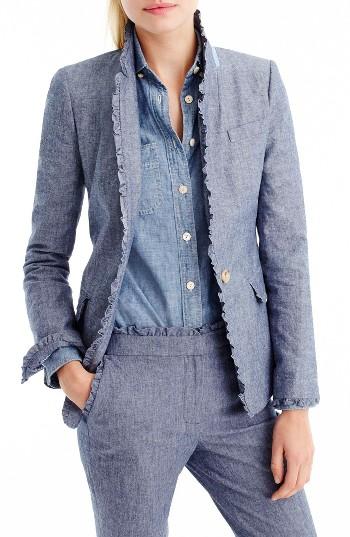 Women's J.crew Regent Chambray Blazer