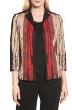 Women's Ming Wang Jacquard Front Jacket - Red