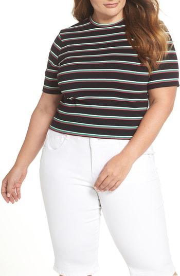 Women's Bp. Stripe Crop Tee - Black