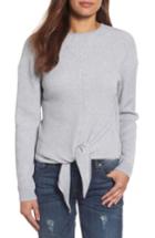 Women's Lucky Brand Tie Front Sweater - Grey