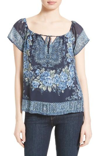 Women's Joie Taj Silk Peasant Top - Blue