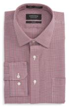 Men's Nordstrom Men's Shop Smartcare(tm) Trim Fit Houndstooth Dress Shirt 32/33 - Red
