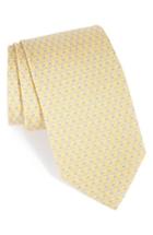 Men's Salvatore Ferragamo Riccardo Dog Print Silk Tie, Size - Yellow