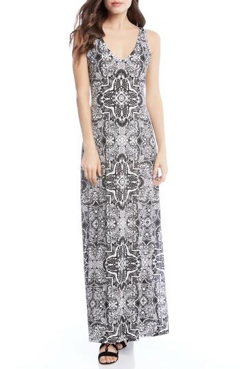 Women's Karen Kane Tapestry Side Slit Maxi Dress - Black