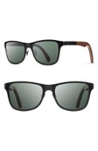 Men's Shwood 'canby' 54mm Polarized Titanium & Wood Sunglasses - Black/ Walnut