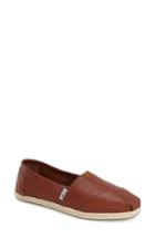 Women's Toms 'classic - Leather' Espadrille Slip-on M - Brown