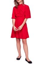 Women's Free People Be My Baby Ruched Front Elbow Sleeve Dress - Red