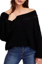 Women's Free People Pandora's Boatneck Sweater - Black
