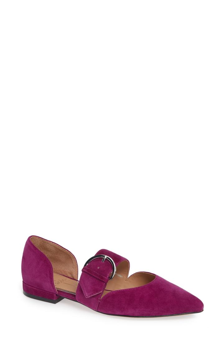 Women's Linea Paolo Dean Pointy Toe Flat .5 M - Purple