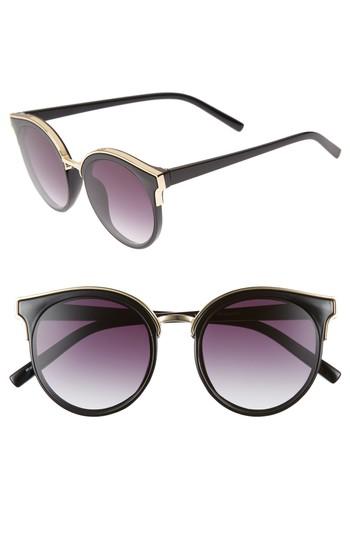 Women's Bp. 51mm Metal Trim Round Sunglasses - Black/ Gold