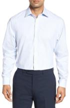 Men's Nordstrom Men's Shop Tech-smart Traditional Fit Stripe Stretch Dress Shirt .5 34/35 - Blue