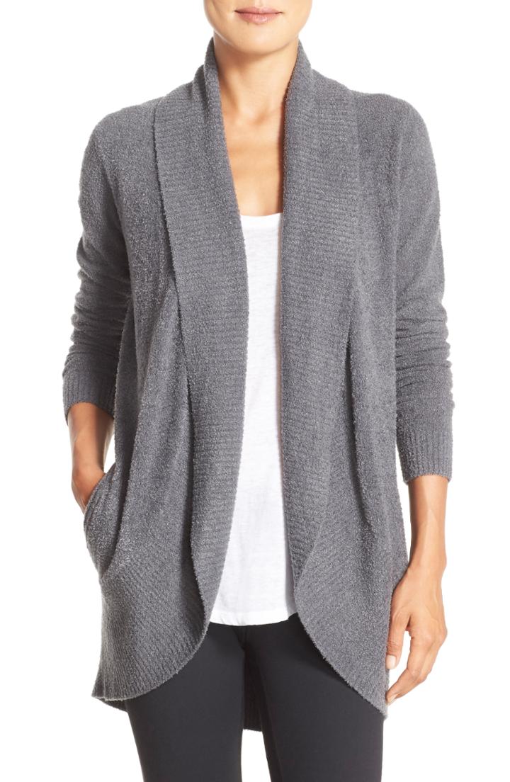 Women's Barefoot Dreams Cozychic Lite Circle Cardigan /x-large - Grey