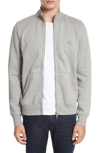 Men's Burberry Sheltone Full Zip Fleece Jacket - Grey
