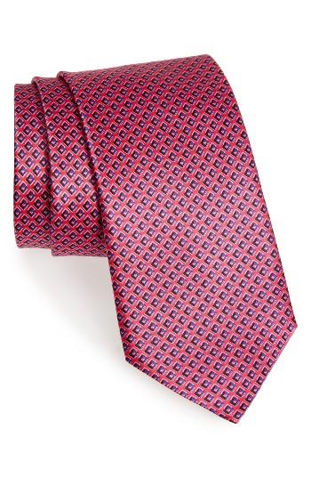 Men's Canali Micro Print Silk Tie, Size - Pink