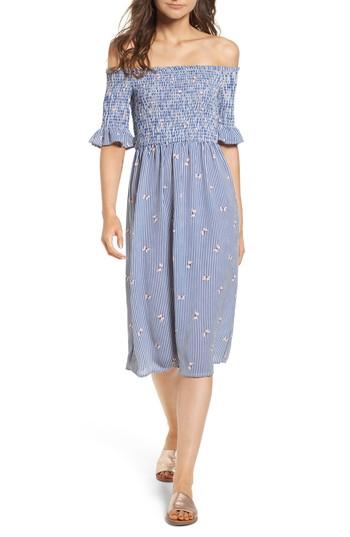 Women's Speechless Smocked Midi Dress - Ivory