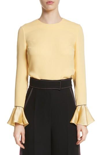 Women's Roksanda Saba Silk Top Us / 6 Uk - Yellow