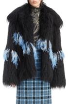Women's Dries Van Noten Feather Trim Faux Fur Jacket - Black