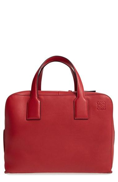 Loewe 'goya' Calfskin Leather Satchel - Red