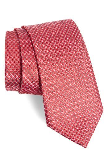 Men's Nordstrom Men's Shop Decent Neat Geometric Silk Tie, Size - Red