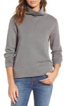 Women's Madewell Garment Dyed Funnel Neck Sweatshirt - Grey