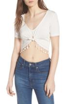 Women's Lira Clothing Show It Off Tassel Crop Top - Ivory
