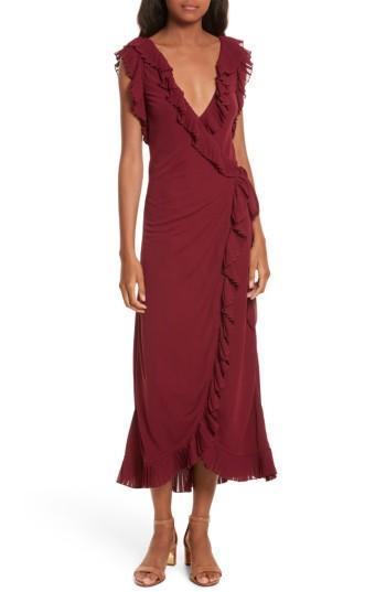 Women's Tory Burch Whitney Wrap Midi Dress - Red