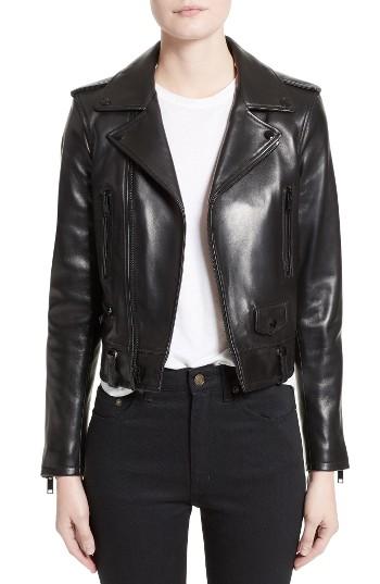 Women's Saint Laurent Leather Moto Jacket