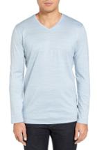 Men's Boss 'tyson' V-neck Long Sleeve T-shirt, Size - Blue
