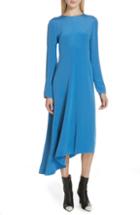 Women's Tibi Asymmetrical Tie Back Silk Dress - Blue