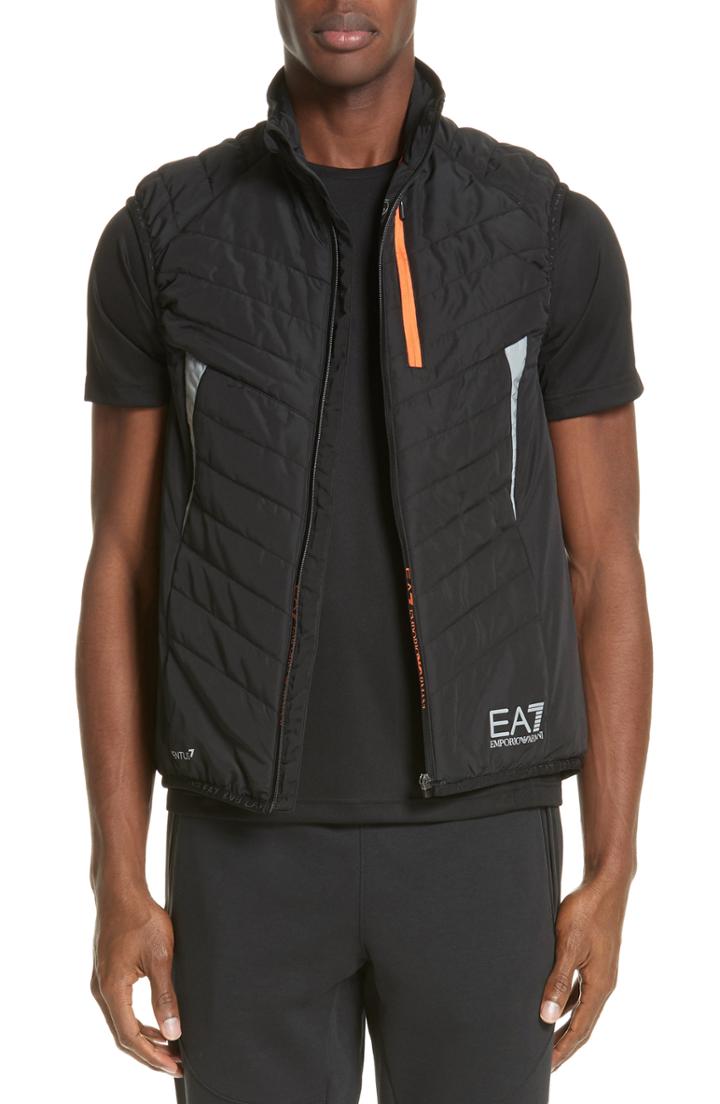 Men's Ea7 Water Resistant Vest - Black