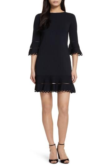 Women's Ted Baker London Yazmiin Knit Ruffle Trim Dress - Blue