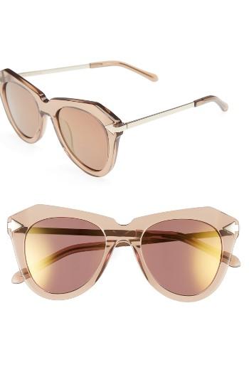 Women's Karen Walker One Star 50mm Retro Sunglasses - Crystal Brown/ Gold
